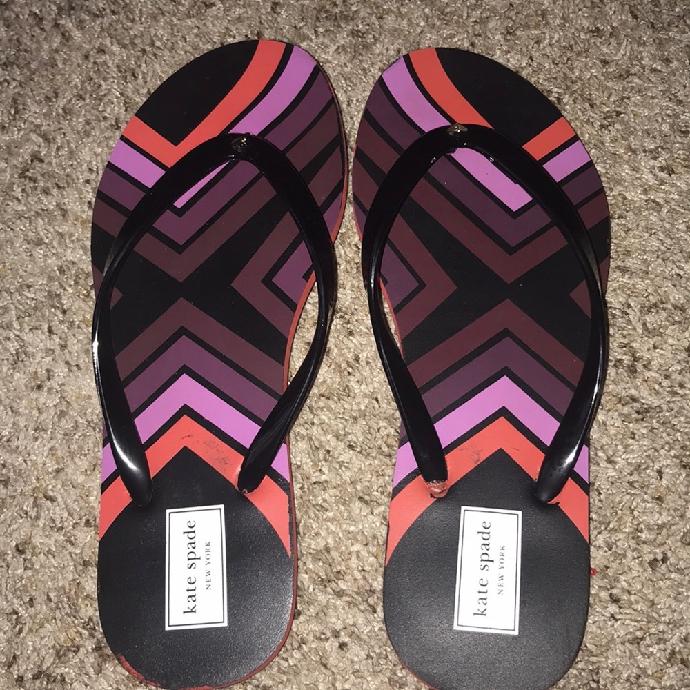 Colorful Kate Spade flip flops. Size 7.5